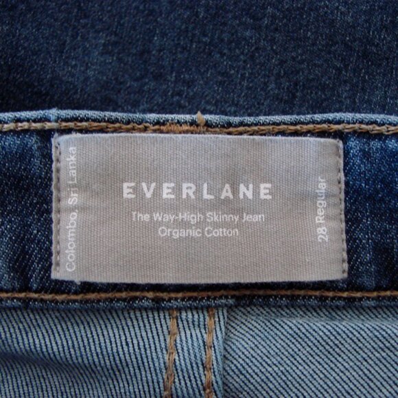 Everlane The Way High Skinny Jean Organic Cotton Medium Wash Size 28 - Picture 7 of 16